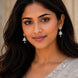 Vibrant White Rhodium Jhumka