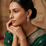 Unique Small White Rose Gold Jhumka