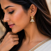 Gold Plated American Diamond Dancing Girl Earrings