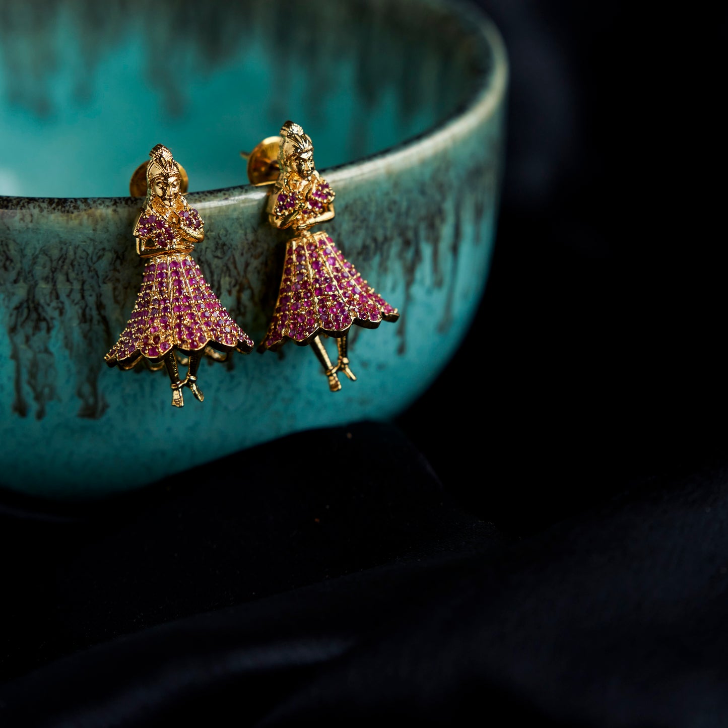 Gold Plated Buttabomma Jhumka