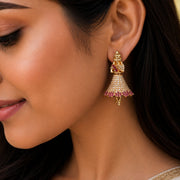Gold Plated American Diamond Dancing Girl Earrings