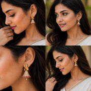 Gold Plated American Diamond Dancing Girl Earrings