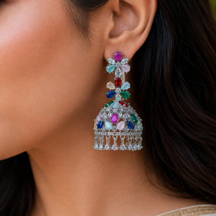 Celestial Rhodium Jhumka