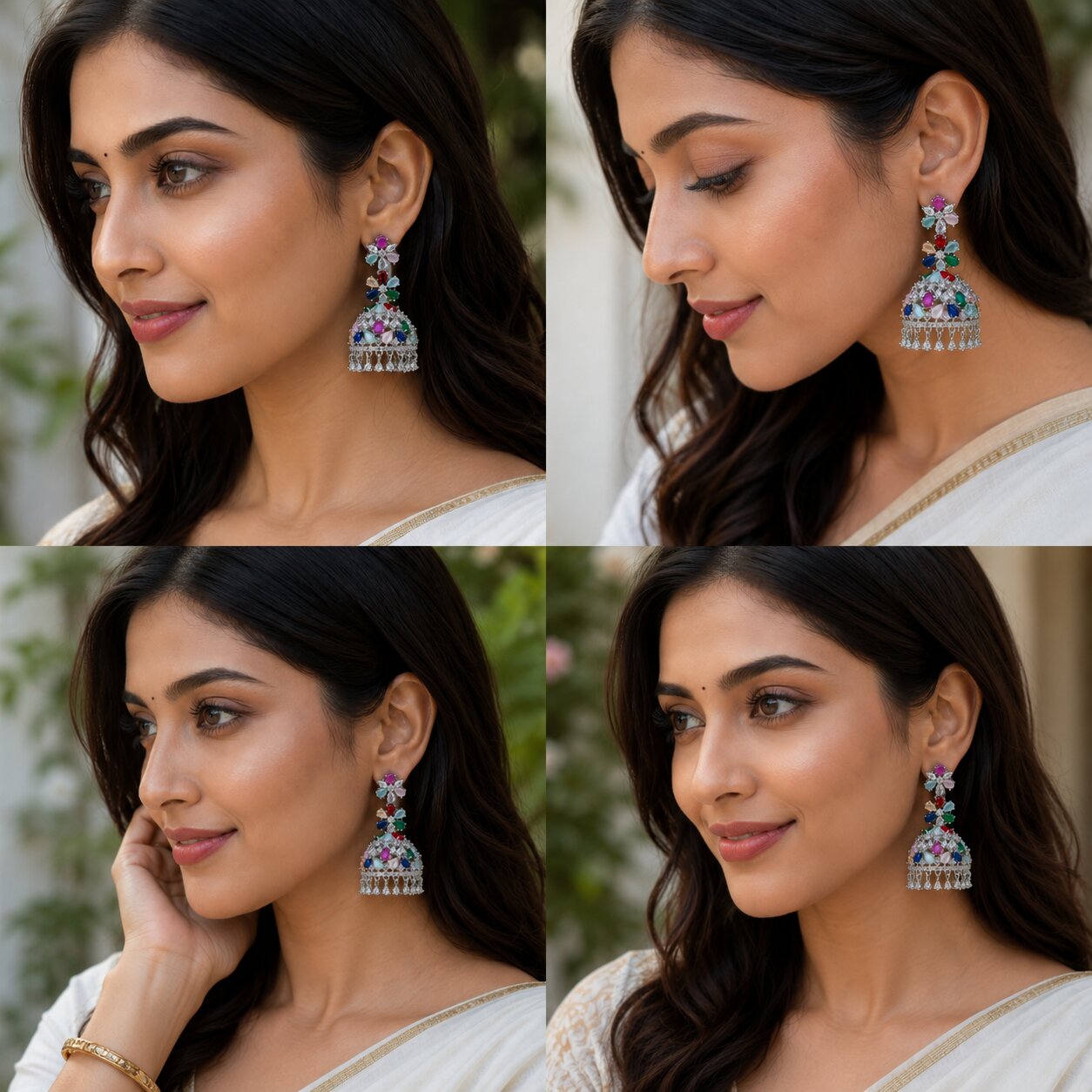 Celestial Rhodium Jhumka