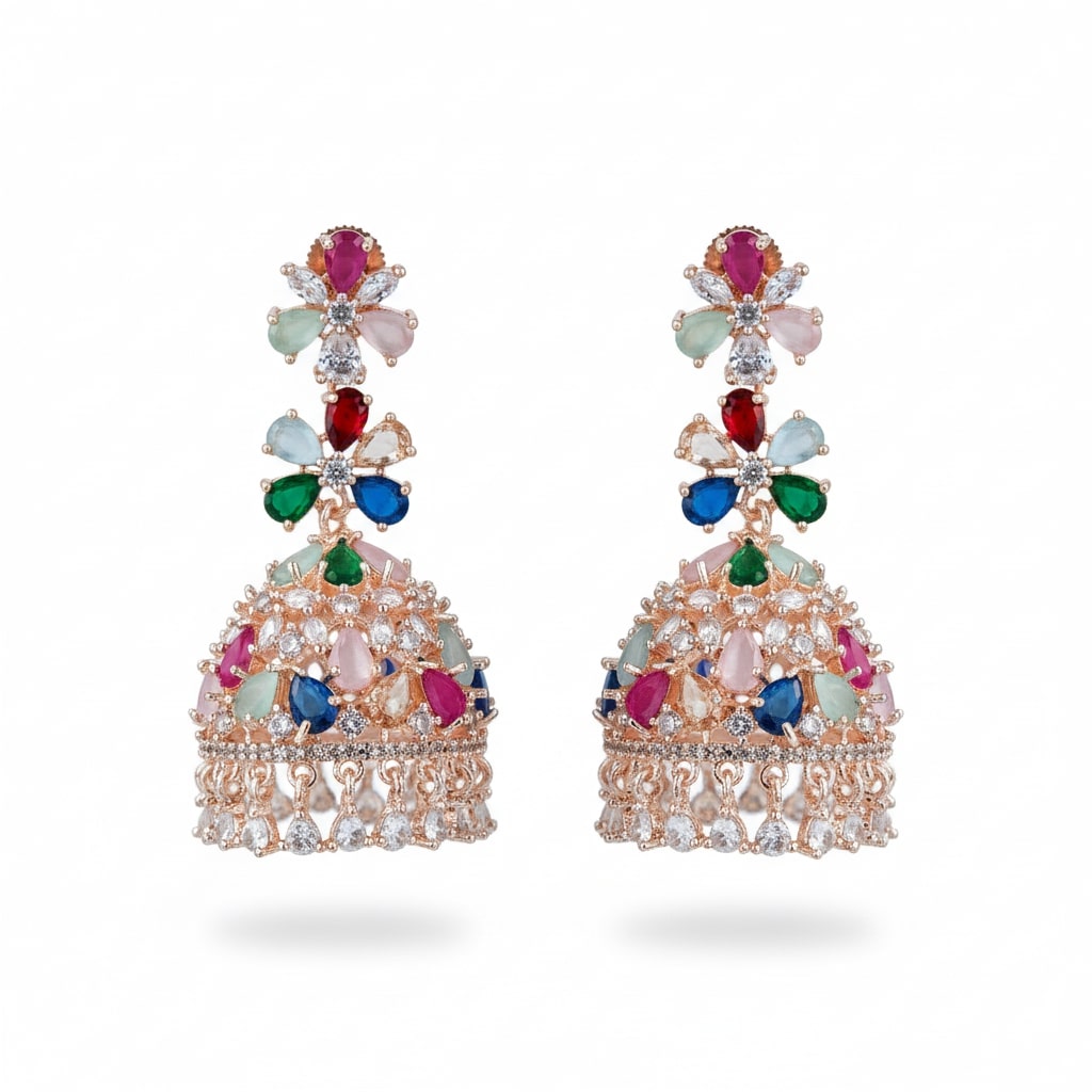 Celestial Rose Gold Jhumka