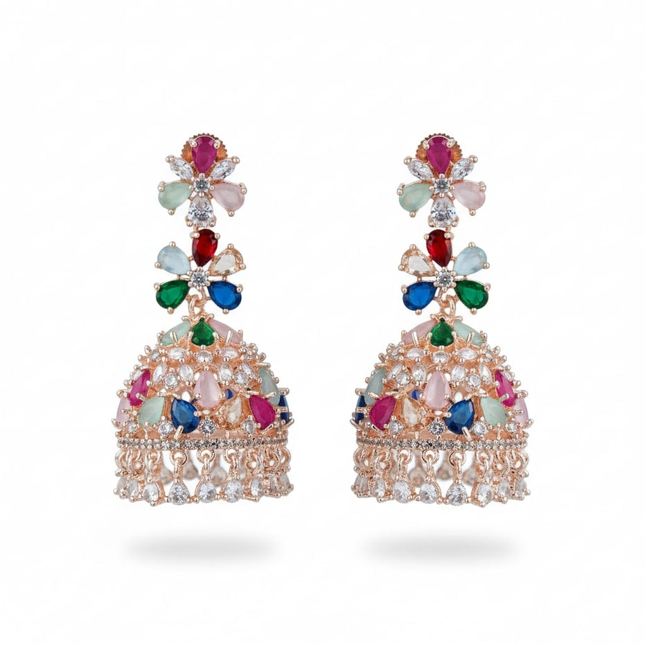 Celestial Rose Gold Jhumka