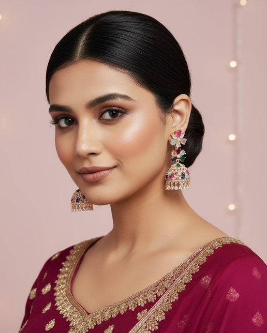 Celestial Rose Gold Jhumka