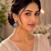 CZ Star Rhodium Jhumka