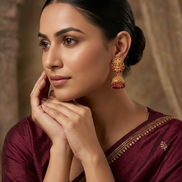 Lakshami Style Matte Plated Jhumka
