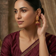 Lakshami Style Matte Plated Jhumka
