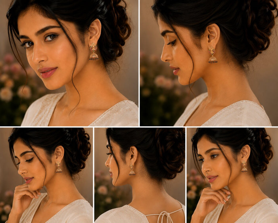 Lakshami Style Matte Plated Jhumka