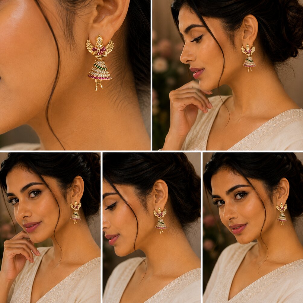 Gold Plated Dancing Buttabomma Jhumka