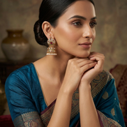 Rajputi Raga Matte Black Plated Jhumka
