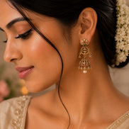Padma Baali Matte Black Plated Jhumka