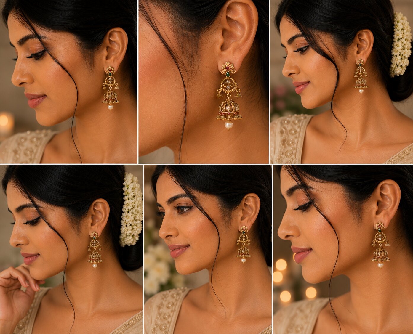 Padma Baali Matte Black Plated Jhumka