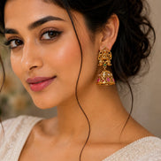 Lakshmi Enchanted Matte Black Plated Jhumka