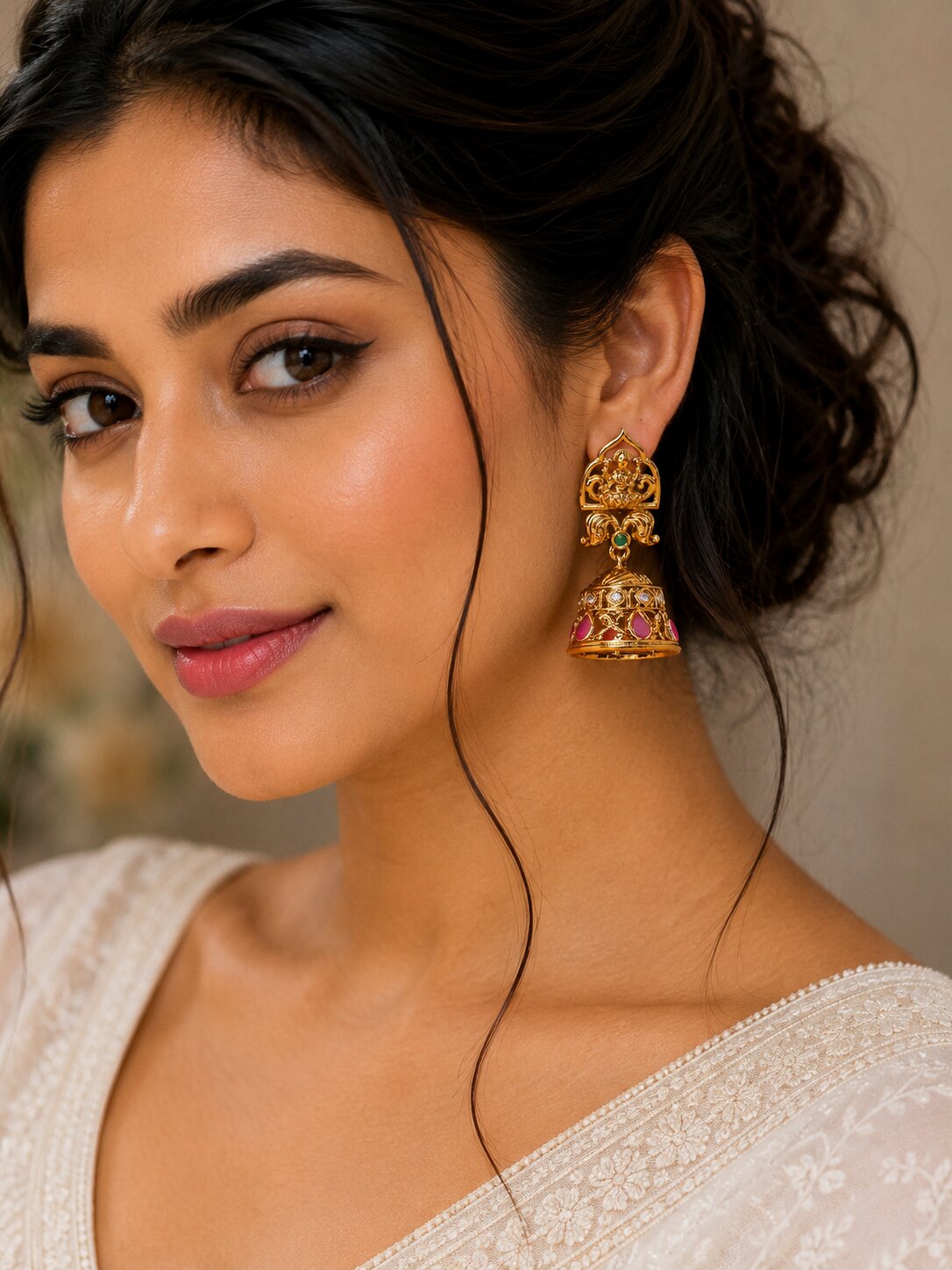 Lakshmi Enchanted Matte Black Plated Jhumka