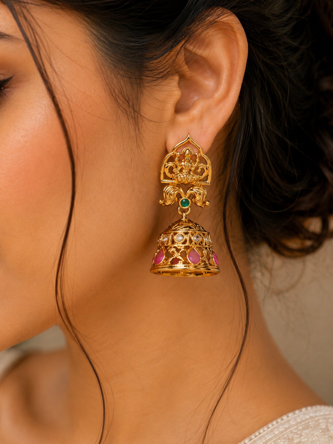 Lakshmi Enchanted Matte Black Plated Jhumka