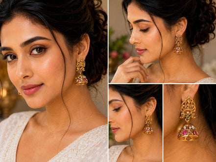 Lakshmi Enchanted Matte Black Plated Jhumka