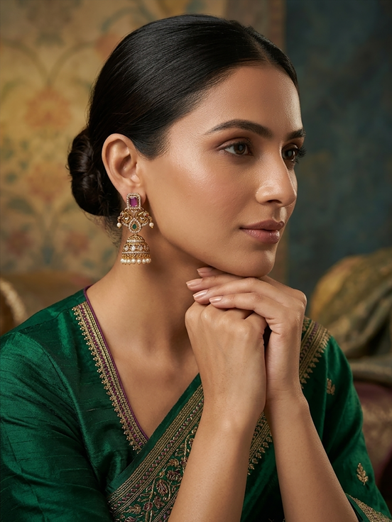 Velnika Matte Black Plated Jhumka