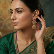 Velnika Matte Black Plated Jhumka