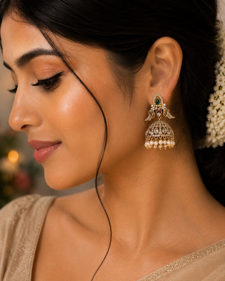 Tarangika Matte Black Plated Jhumka