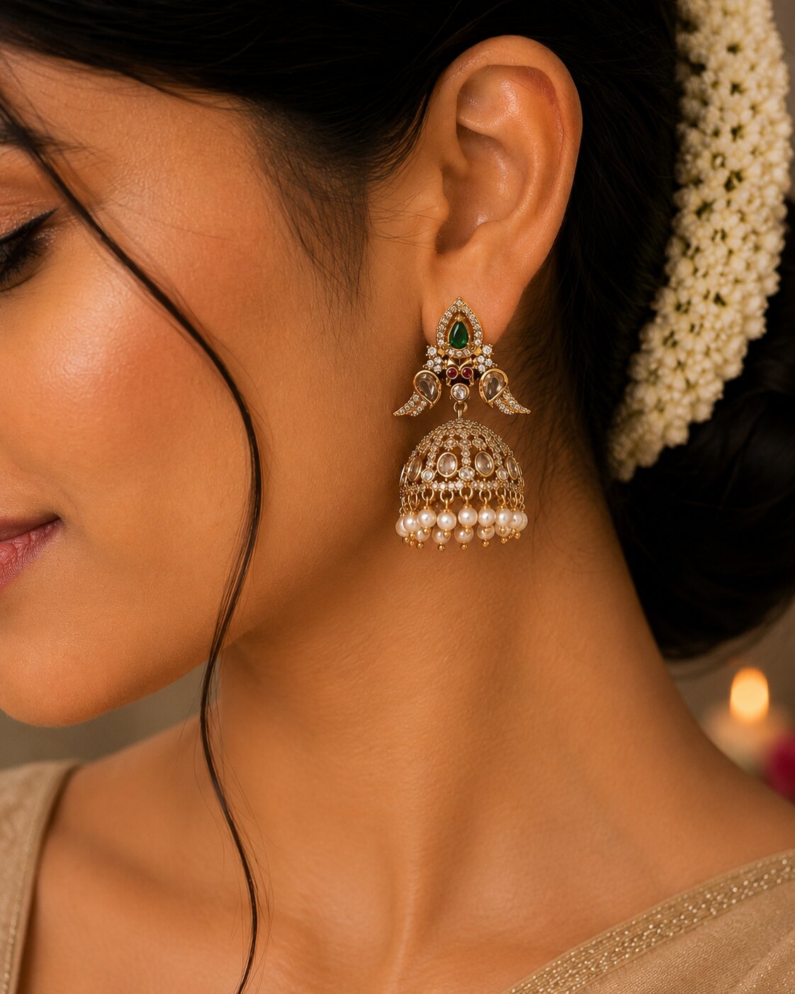 Tarangika Matte Black Plated Jhumka