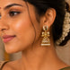 Gold Plated Traditional Peacock Jhumka Pattern Earrings