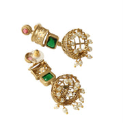 Traditional Square Mehendi Plated Jhumka
