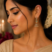 Traditional Square Mehendi Plated Jhumka