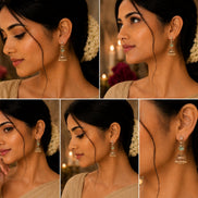 Traditional Square Mehendi Plated Jhumka