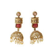 Traditional Square Mehendi Plated Jhumka