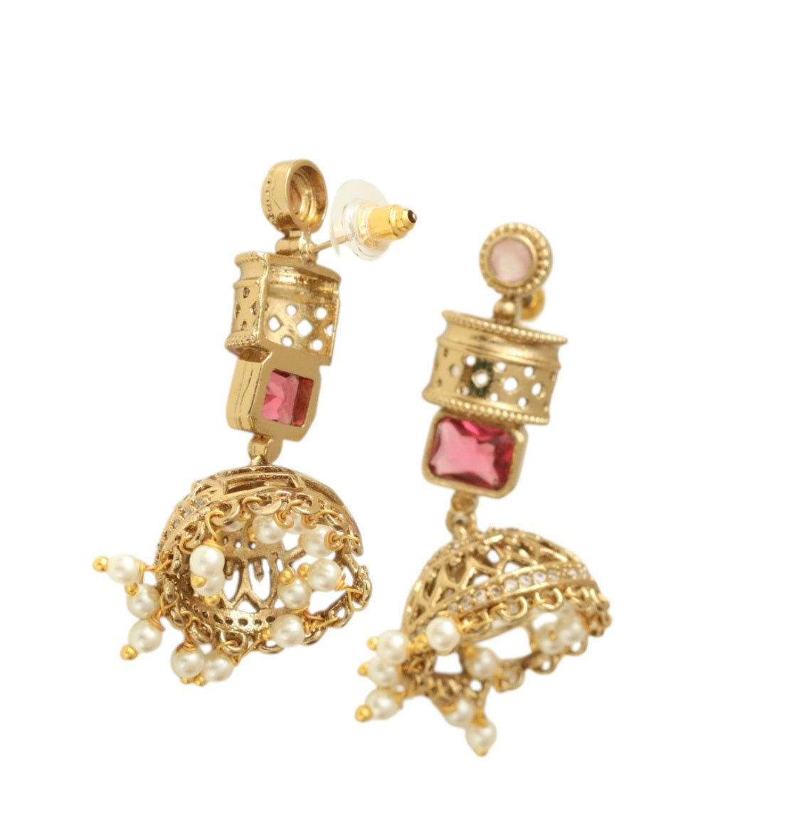 Traditional Square Mehendi Plated Jhumka