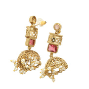 Traditional Square Mehendi Plated Jhumka