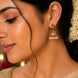 Traditional Single Leaf Petals Mehendi Plated Jhumka
