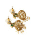 Traditional Single Leaf Petals Mehendi Plated Jhumka