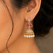Traditional Single Leaf Petals Mehendi Plated Jhumka