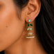 Traditional Double Layered Leaf Petals Mehendi Plated Jhumka