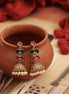 Traditional Double Layered Leaf Petals Mehendi Plated Jhumka
