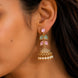 Traditional Double Layered Leaf Petals Mehendi Plated Jhumka