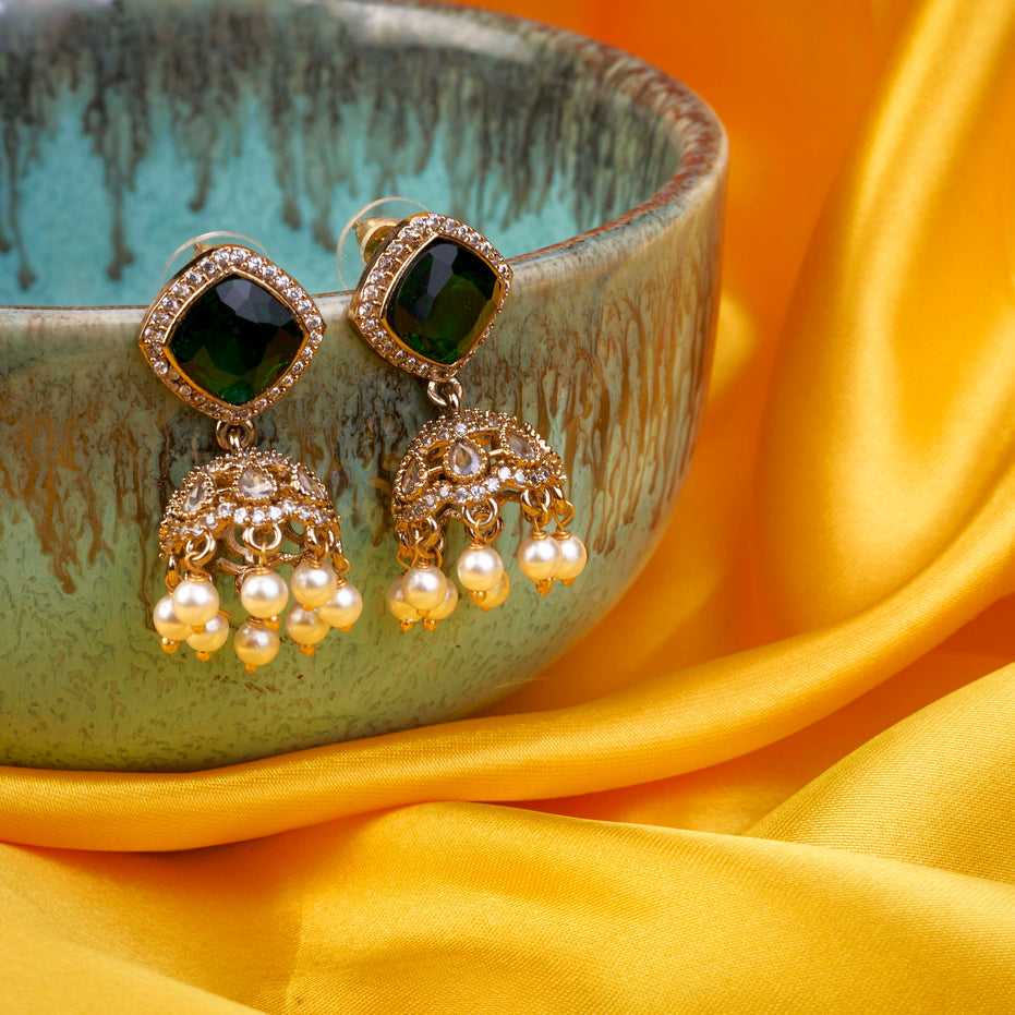 Square Loop Mehendi Plated Jhumka