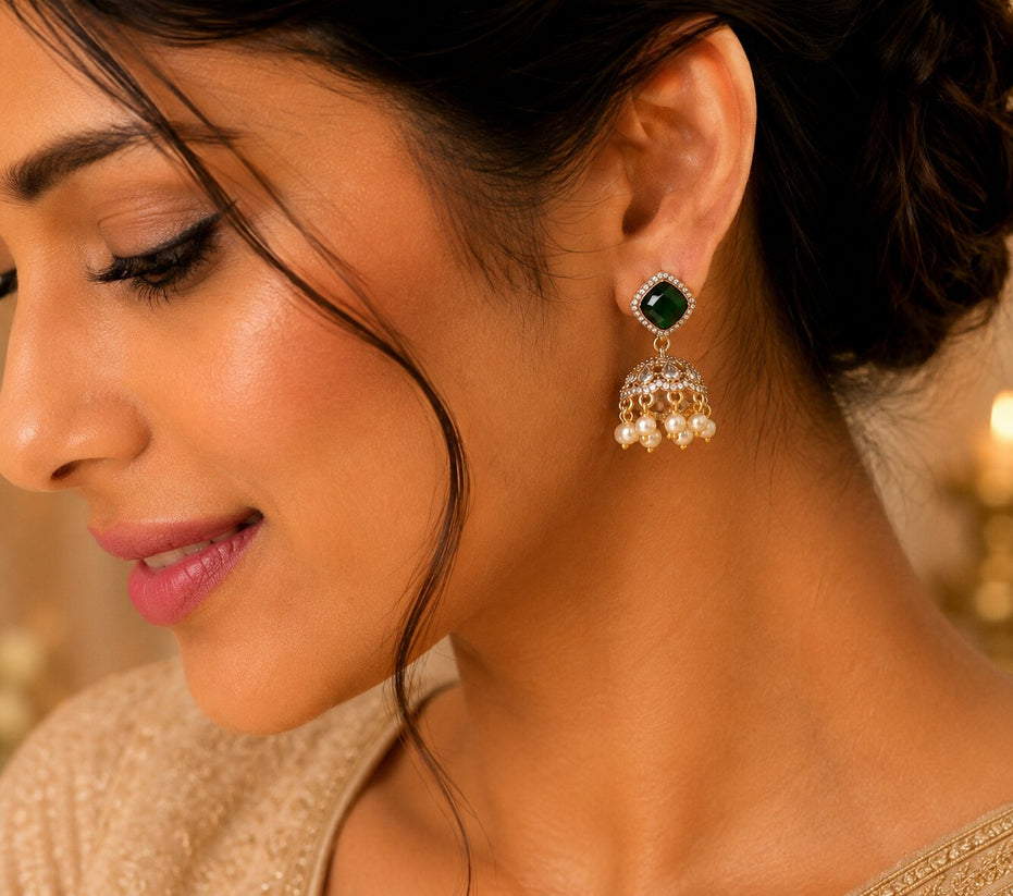 Square Loop Mehendi Plated Jhumka