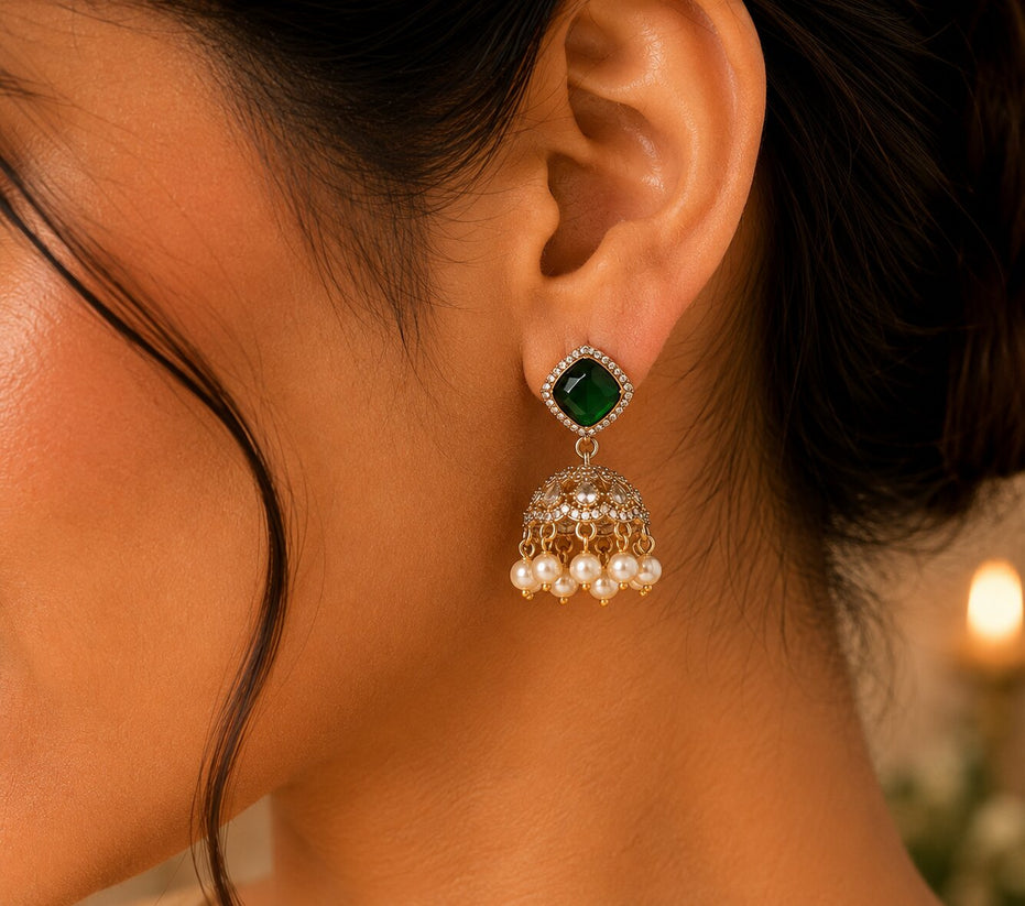 Square Loop Mehendi Plated Jhumka