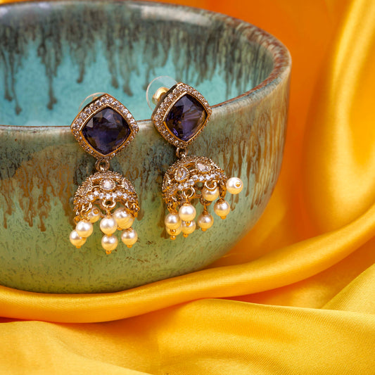 Square Loop Mehendi Plated Jhumka