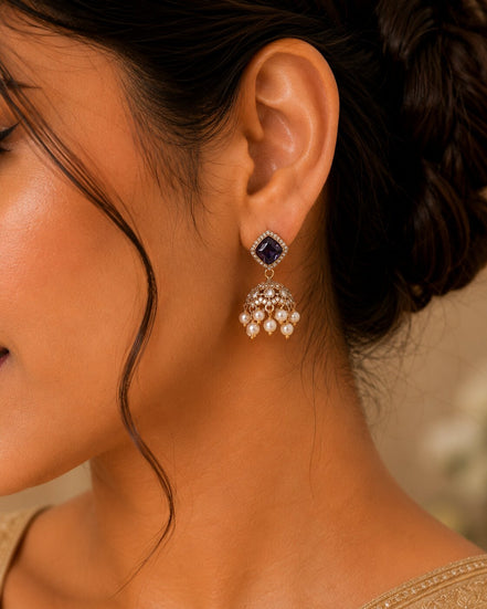 Square Loop Mehendi Plated Jhumka