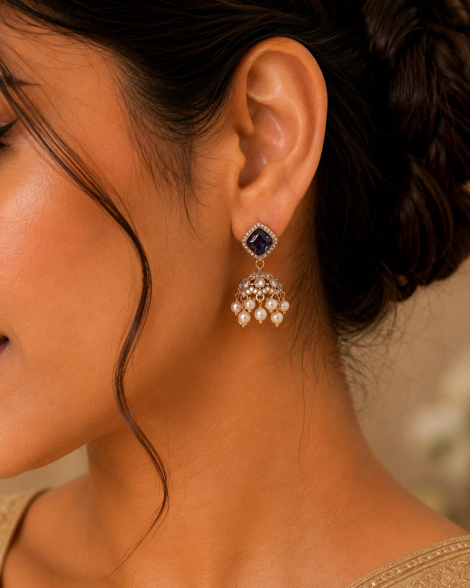Square Loop Mehendi Plated Jhumka