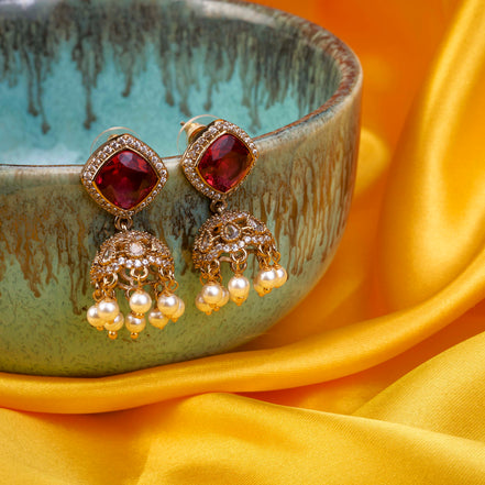 Square Loop Mehendi Plated Jhumka