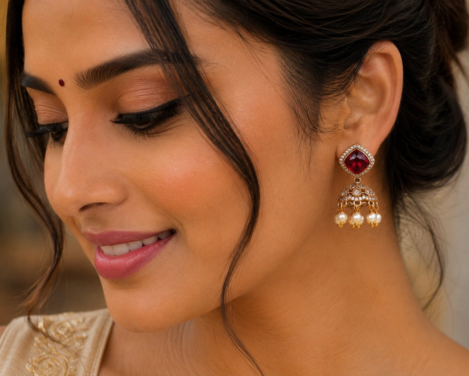 Square Loop Mehendi Plated Jhumka