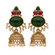 Pearl Drop Intricated Detailing Mehendi Plated Jhumka