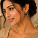 Pearl Drop Intricated Detailing Mehendi Plated Jhumka